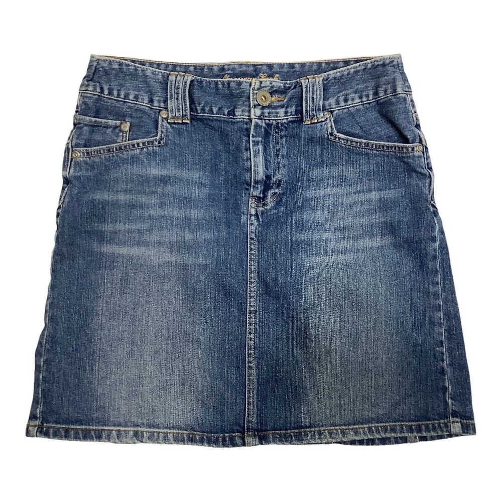 American Eagle Skirt Mini Stretch Denim Size 6 Blue Zip AE Women's